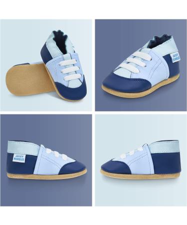 Blue Leather Baby Shoes | Soft Sole Toddler Shoes 2-3 Years | Unisex Baby Walking Tennis Shoes - Buy Online on GoSupps.com