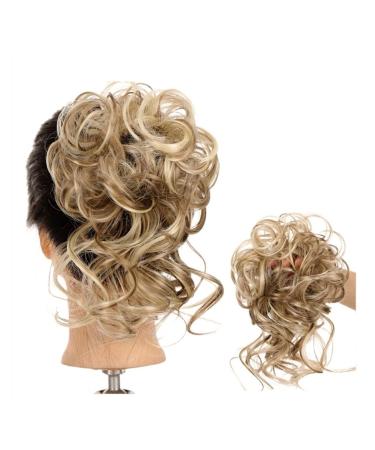 Hair Extensions Synthetic Curly Hair Bun Ponytail Hair Extensions Long Messy Curly Hair Bun with Elastic Band Women Hair Bun Headbands Hair Pieces For Women (Color : 0010)