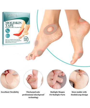 132PCS Moleskin Adhesive Pads for Feet - Blister Prevention Padding and Foot Protection for Heels - 12 Sheets - Buy Online on GoSupps.com