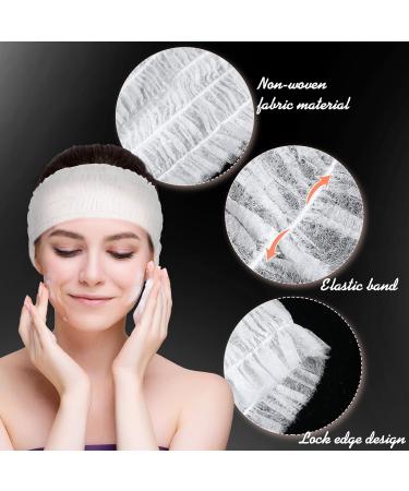 300 Count Disposable Spa Headbands - Non Woven Facial Hair Bands for Women - Elastic and Individually Packaged for Skin Care and Makeup - Sauna Supplies for Girls - Buy Online on GoSupps.com