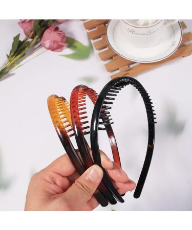 XIMA 12PCS Plastic Hair Comb Headbands for Women - Non slip Braided Thin Hair Band with Teeth - Hair Loops Accessories for Girls - Buy Online on GoSupps.com