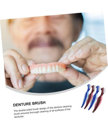 Shop Hapinary 4-Piece Portable Prosthesis Cleaning Travel Toothbrush Set | Ideal for False Teeth & Denture Care - Buy Online on GoSupps.com