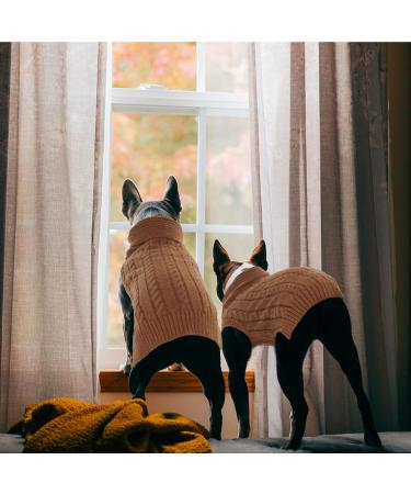 Hjumarayan Soft & Warm Dog Sweater for Medium-Sized Dogs Reversible Knit Sweater for Yorkshire & French Bulldogs (Brown Size L) - Buy Online on GoSupps.com