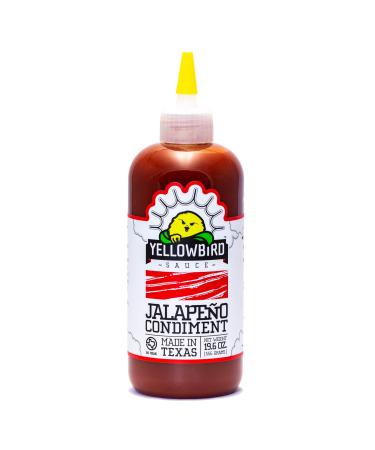 Jalapeno Hot Sauce by Yellowbird - Jalapeno Hot Sauce with Red Jalapeno Peppers, Carrots, Onions, and Garlic - Plant-Based, Gluten Free, Non-GMO Hot Pepper Sauce - Homegrown in Austin - 19.6 oz Jalapeno 19.6 Ounce (Pack