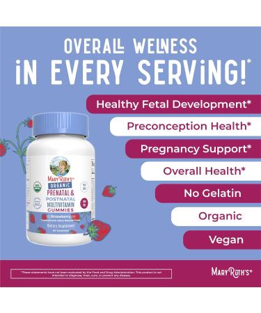 MaryRuth Organics Prenatal Postnatal Multivitamin Gummies (Strawberry) & Women's 3-in-1 Daily Probiotic Capsules | Clean Label Project Verified | Breastfeeding & Gut Health | Vegan Non-GMO - Buy Online on GoSupps.com
