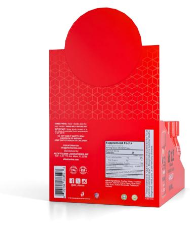 ALFA VITAMINS Vitamin B12 Energy Shot, Natural, Sugar Free Dietary Supplement, Boosts Energy, Supports Immune System, Cherry Flavored, Gluten Free, 10000 mcg per Serving, 2.0 oz Bottle, 80 Pack - Buy Online on GoSupps.com