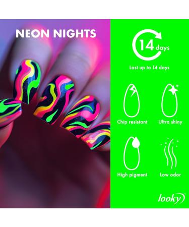 Looky 3-in-1 Gel Nail Polish 3 Pack Neon Nights #379 Mol cule #373 Quark #885 Medusa Combined Base Color Top Coat Salon Quality Manicure at Home DIY Easy Application Nail Lacquer Enamel Quick UV LED Curing Long Lasting Color 3 x 15ml (Neon Nights #379 Mol - Buy Online on GoSupps.com