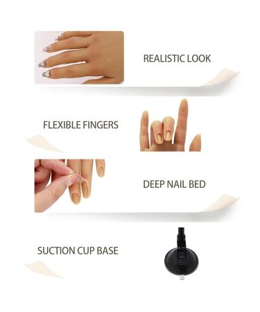 Soft Silicone Nail Practice Hand for Acrylic Nails - Flexible Fake Hand with Stand | Perfect for Nail Art - Buy Online on GoSupps.com