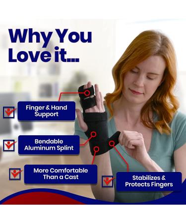Trigger Finger Splint Brace for Two or Three Fingers - Support for Broken Fingers, Contractures, Arthritis, Tendonitis, Mallet Fingers, Metacarpal Fractures - Right Hand, Small/Medium Size - Buy Online on GoSupps.com