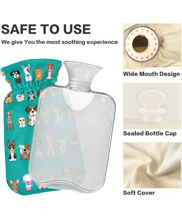 Heat Bottles for Pain Relief - Cartoon Dog Design 2L Water Heating Pillows for Neck & Shoulder Comfort - Buy Online on GoSupps.com
