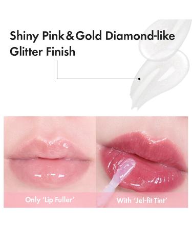 Amuse SEOUL Lip Fuller | Pink Diamond Lip Plumper Gold Glitter Lip Gloss Glossy Melting Lip Moisturizing Shine Korean Make-up Glass Texture Vegan - Buy Online on GoSupps.com