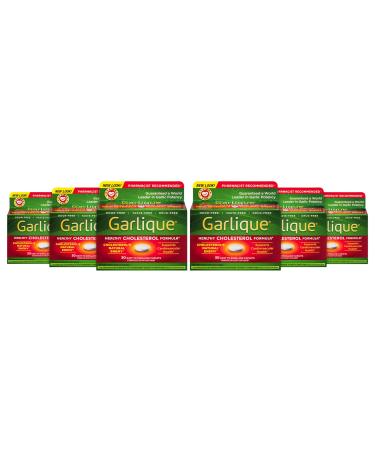 Garlique Healthy Cholesterol Formula with 5000 mcg of Allicin, 60 Enteric Coated Caplets (Pack of 6) 60 Count (Pack of 6)