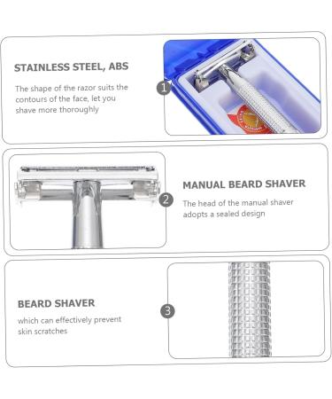 Frcolor Stainless Steel Razor Set - Interchangeable Double-Edged Beard & Hair Removal Cutter for Manual Shaving - Perfect for Grooming - Buy Online on GoSupps.com
