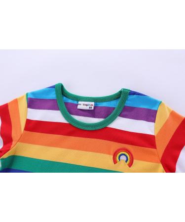 Mud Kingdom Little Boys T-Shirt 18-24 Months Green Rainbow Stripe | Short Sleeve - Buy Online on GoSupps.com