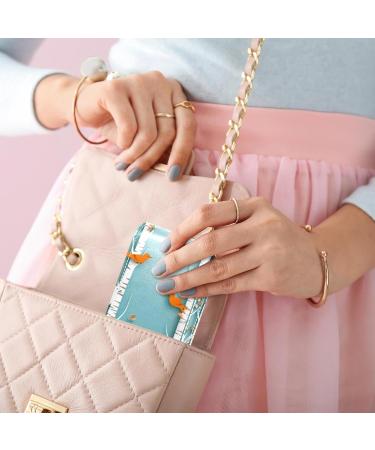 Stylish Leather Lipstick Case with Mirror - Mini Lip Gloss Organizer | Bird in the Forest Design - Buy Online on GoSupps.com