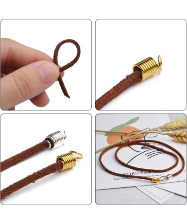 200 Pcs Coil Cord Ends Caps for DIY Jewelry Making - 9.5mm Hole, Metal Alloy, Gold/Silver/Bronze - Buy Online on GoSupps.com