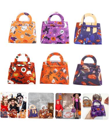 ifundom 6pcs Handbags Halloween Treat Bag Goodie Handles Trick-or-treat for Non Pouches Handle Reusable - Buy Online on GoSupps.com