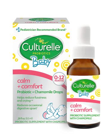 Culturelle Baby Calm and Comfort Probiotics + Chamomile Drops, Helps Reduce Occasional Infant Digestive Upset and Supports Digestive Health in Babies, Infants & Kids, Gluten Free and Non-GMO, 8.5 ml Calm & Comfort Drops