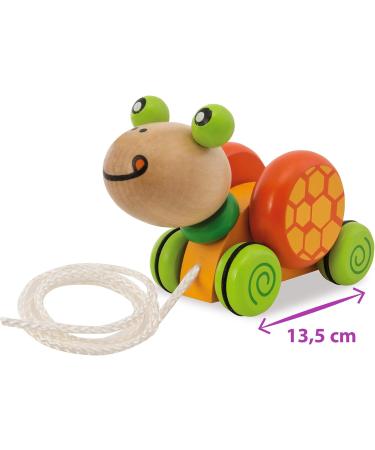 Eichhorn Pull-Along Turtle - 15cm FSC Certified Birch Wood Toy | International Shipping Available - Buy Online on GoSupps.com