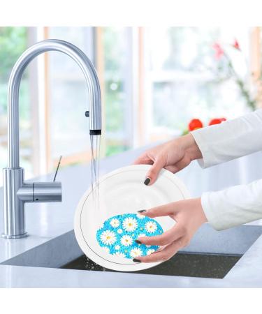 3-Pack Cleaning Kitchen Sponges Oval Daisy Flower Blue Kitchen Cellulose Dishwashing Wood Pulp Cotton - Buy Online on GoSupps.com
