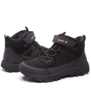 NORTIV 8 Kids Hiking Boots - Outdoor Running Shoes for Boys and Girls - Size 1 Little Kid, Black - Buy Online on GoSupps.com