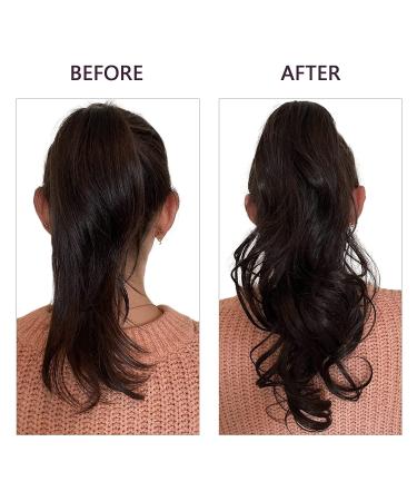RUNATURE Ponytail Extension - Real Hair 40cm Braid Darkest Brown #2 80g 16 Inch Natural Look - Buy Online on GoSupps.com