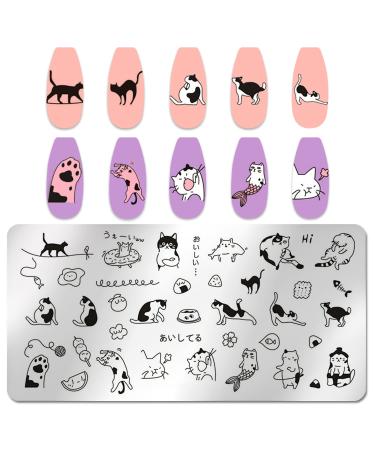 WOKOTO 6Pcs Pets Nail Stamping Plates - Cute Cartoon Animals Nail Stamping Kit for Nail Art Design - Nail Stencils for Cat and Dog Lovers - Buy Online on GoSupps.com