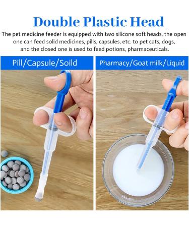 Pet Medicine Feeder 2Pcs Pet Pill Dispenser Reusable Pet Pill Dispenser for Feeding Small Animals Animal Feeding kit with 2 Soft Silicone Tip (Blue) - Buy Online on GoSupps.com