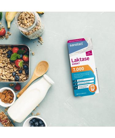 Sanotact Lactase 7 000 - Mini Lactose Intolerance Tablets (6 x 90) | Fast Waterless Relief for Lactose & Milk Intolerance - Buy Online on GoSupps.com