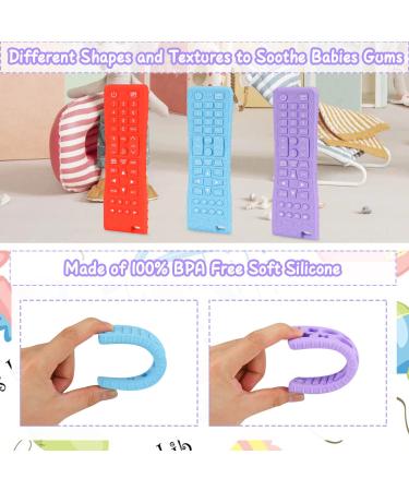 Baby Teething Toys 0-6 Months | Silicone Teethers for Baby Girl Boy | Infant Teether Set Blue Red Purple - Buy Online on GoSupps.com