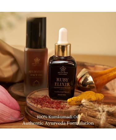 Ruby Elixir - Kumkumadi Serum 30ML - Ayurvedic Face Oil with Saffron for Anti-Aging and Radiant Skin Hydrating Vegan Serum Kumkumadi Oil for Skincare Ideal for Daily Use - Buy Online on GoSupps.com