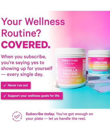 Pink Stork Protein Powder for Women 20g Plant Based Protein Powder with Fiber + Superfoods Gluten Free Dairy Free Sugar Free Pregnancy Friendly Vanilla Protein Shake - 15 Scoops - Buy Online on GoSupps.com