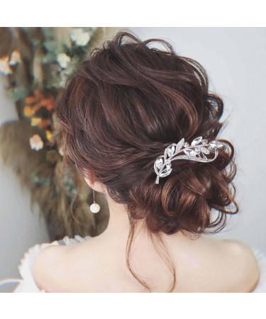 Cimenexe Bohemian Crystal Leaf Hair Comb Rhinestone Leaf Headpiece Silver Cz Feather Hair Barrette Vintage Headwear Hairpiece Decorative Wedding Comb Hair Accessories Jewelry for Women and Girls Gifts - Buy Online on GoSupps.com