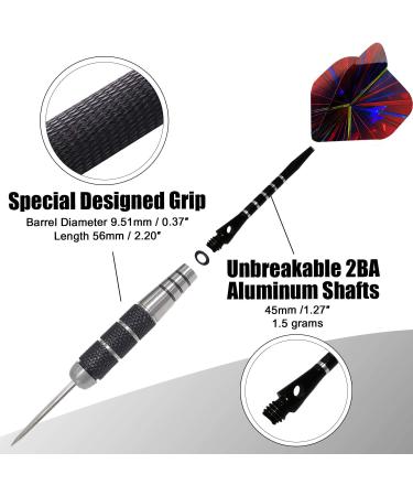 WINSDART Steel Tip Darts Set 12 Pack 22g - Non-Slip Iron Barrel, Aluminum Shafts, 2 Style Flights, Darts Sharpener - Gift Box Included - Buy Online on GoSupps.com