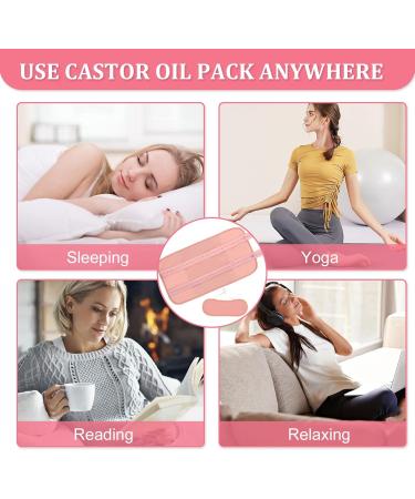 Organic Reusable Castor Oil Pack Kit - Comfortable Cotton Wrap for Liver Detox Muscle Pain Relief & Constipation - Adjustable Massage Belt in Pink - Buy Online on GoSupps.com