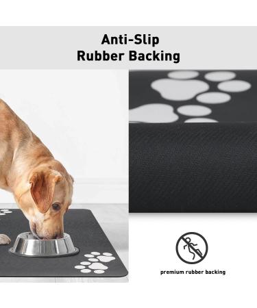 Yokupotac Non-Slip Dog Bowl Pad | Super Absorbent Mat for Cats & Dogs | 50x30 cm Gray Feeding Underlay - Buy Online on GoSupps.com