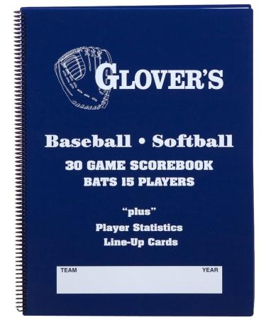 Glover's Scorebooks 9 to 15 Player Baseball/Softball Scorebook (30 Games)