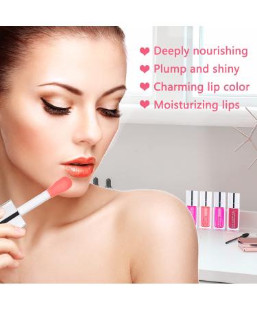Hydrating Plumping Lip Gloss - Long Lasting Non-Sticky Tinted Balm with Big Brush & Glitter Shine - Black - Buy Online on GoSupps.com