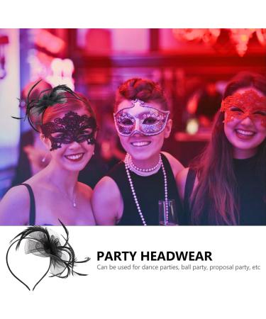 Uonlytech Hair Hoop Elegant Mesh Hair Clip Tea Party Headband Black Fascinator Hat for Women Bridal Halloween - Buy Online on GoSupps.com