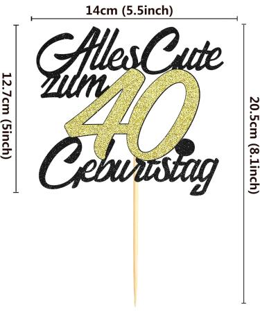 Sumerk 40th Birthday Cake Topper - Happy 40th Birthday Tortendeko | Perfect Decoration for Celebrations - Buy Online on GoSupps.com