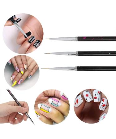 Professional Nail Art Liner Brush Set - 3 Pack for DIY Nail Dotting & Painting | Best for Home Nail Art Creation - Buy Online on GoSupps.com