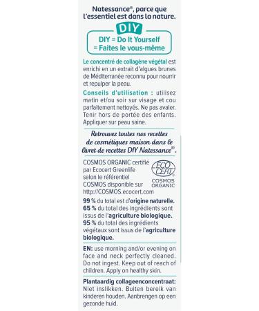 NATESSANCE | Plant Collagen Concentrate | Home Cosmetics | Nourishes & Plumps the skin | Enriched with Mediterranean Brown Algae extract | 99% natural origin | Made in France | 30 ml - Buy Online on GoSupps.com