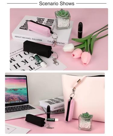 Meiiy Chapstick Holder - Lip Balm Sleeve Pouch & Lipstick Bag with Hook (2pcs) - Stocking Stuffers Gift for Women - Buy Online on GoSupps.com