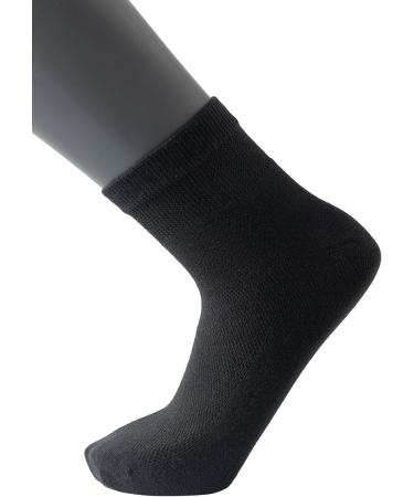 Yomandamor Men's 5-Pack Coolmax Diabetic Ankle Socks - Seamless Toe, Size 10-13, Black - Buy Online on GoSupps.com