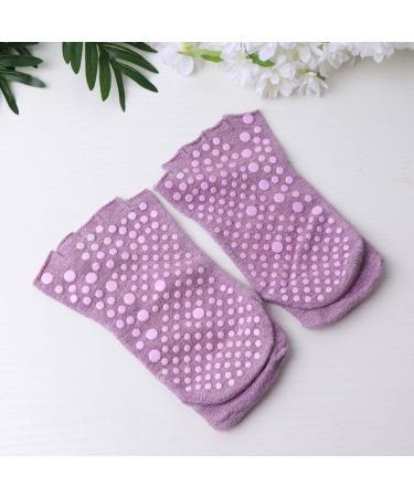 Shop Lurrose Yoga Socks - Half Toe Ankle Socks for Pilates Barre & Spa | Sweat-Absorbing Tabi Socks - Violet - Buy Online on GoSupps.com