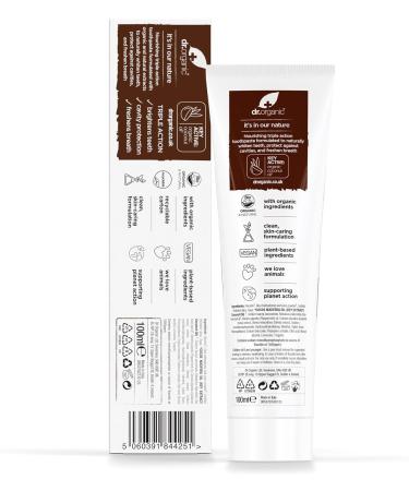 Dr. Organic Coconut Oil Whitening Toothpaste - 100ml | Natural Teeth Whitening & Fresh Breath | International Shipping Available - Buy Online on GoSupps.com