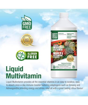 Premium Bell Liquid Multivitamins for Women and Men - Easy Absorption Proprietary Blend - Non-GMO, Soy, Gluten, Dairy Free - 16 Fl.oz - Buy Online on GoSupps.com