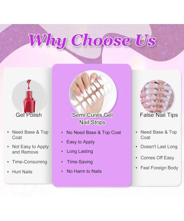 16 Pieces Gel Nail Stickers Semi Cured Gel Nail Polish Strips Full Nail Wraps Soft Self Adhesive Natural Gel Nail Art Stickers Gel Nail Strips White French Manicure Kit for Women and Girls Nail Art Be With You - Buy Online on GoSupps.com