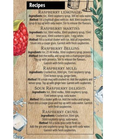 Drink Botanicals Ireland Raspberry Syrup | Made from Raspberry Juice & Pulp| Natural Fruit Content | Flavored Syrup for Beverages | 30 Servings 500ML Glass Bottle - Buy Online on GoSupps.com