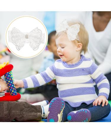 Baby Girl Hair Band - White Bowknot Headband for Infants | Soft & Stylish Hair Tie for Children - Buy Online on GoSupps.com